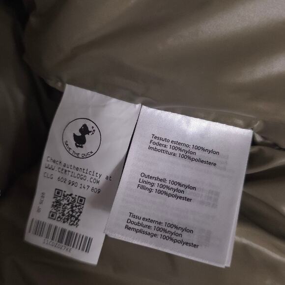 SAVE THE DUCK Shira Puffer Jacket Bomber Coat Off White Warm Plumtech Down - Picture 9 of 14